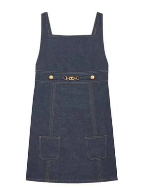 Celine Empire Mini Dress In Raw Wash Denim, Brand New With Tags